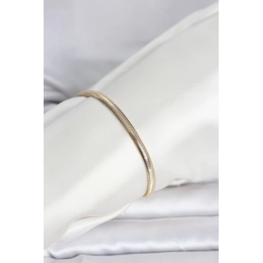 CM 14K Gold Renk Yassı Yılan Zincir Model Kadın Bileklik