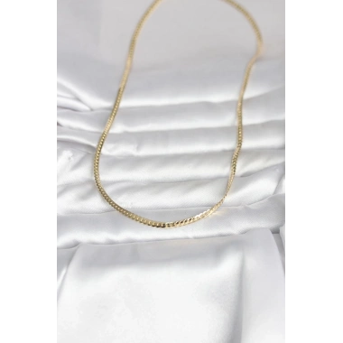 CM 14K Gold Renk Yassı Zincir Model 45 cm Kadın Kolye