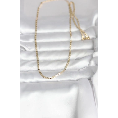 CM 14K Gold Renk Yassı Zincir Model 60 cm Kadın Kolye