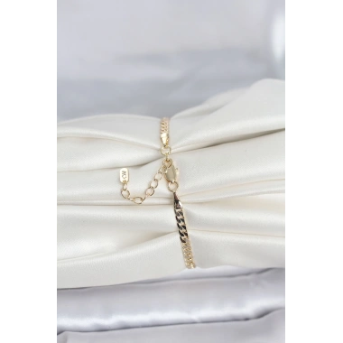 CM 14K Gold Renk Zincirli Model Kadın Bileklik
