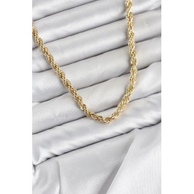 CM Burgu Model Gold Renk Pirinç 60 cm Kadın Kolye