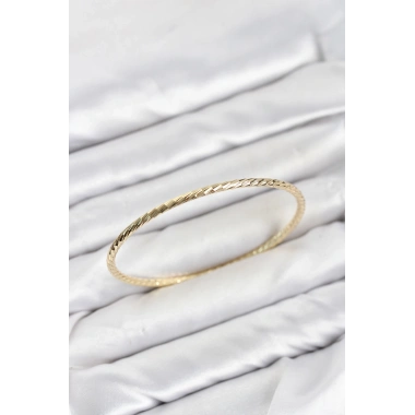 CM Gold Renk Lazer Kesim Model 65 mm Bilezik