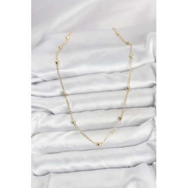 CM Gold Renk Top Zincirli Kadın Kolye