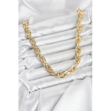 CM Kalın Burgu Model Gold Renk 60 cm Kadın Kolye
