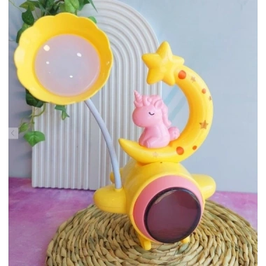 Çocuk Odası Ay ve Unicorn Desenli Gece Lambası