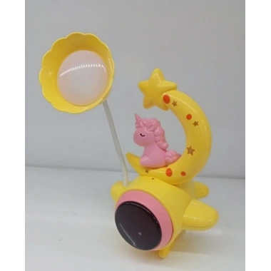 Çocuk Odası Ay ve Unicorn Desenli Gece Lambası