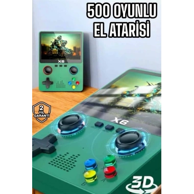 Çocuklara Özel 666 Oyunlu X6 Atari Video İzleme ve Müzik Dinleme