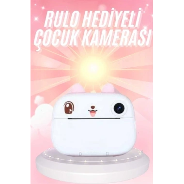 Çocuklara Özel Şirin Tasarımlı Mini Fotoğraf Yazıcısı 3 Adet Rulo Hediyeli