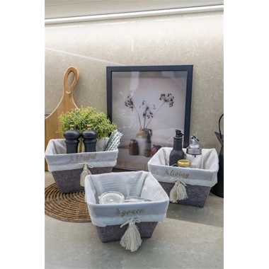 Çok Amaçlı Saklama Organizer Kutu Kare Keçe  Sepet (maxi) - 03426
