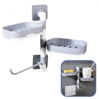 Çoklu Sabun Tutucu Fonksiyonel Banyo Sabunluk (5468)