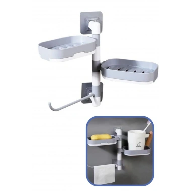 Çoklu Sabun Tutucu Fonksiyonel Banyo Sabunluk (5468)