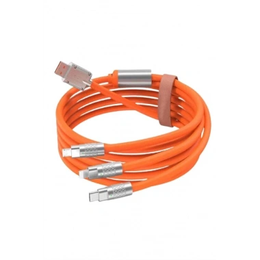 Çoklu Şarj Kablosu USB Type-C İOS Uyumlu 120W Hızlı Şarj Kablosu