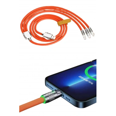 Çoklu Şarj Kablosu USB Type-C İOS Uyumlu 120W Hızlı Şarj Kablosu