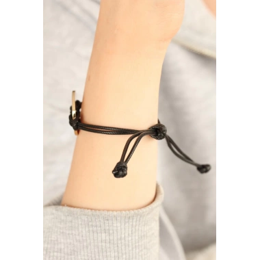 COOL (Havalı) Siyah Deri İpli Unisex Mood Bileklik