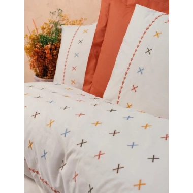Cotton Box Brode Ranforce Çift Kişilik Nevresim Takımı Joli Kiremit