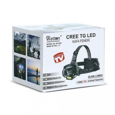 Cree Tg 20,000 Lümen Şarjlı Kafa Lambası  Wt-629