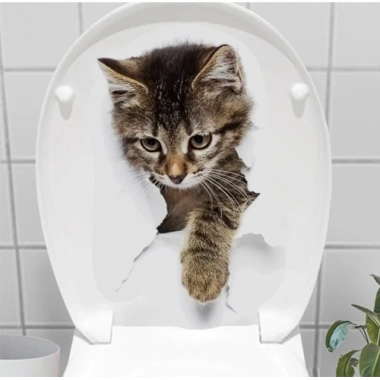 Decohandy Klozet Etiketi Stray Cat
