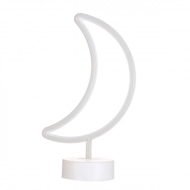 Dekoratif Pilli Ay Tasarımlı 3D Neon Led Masa Ve Gece Lambası (5468)