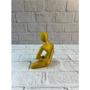 Dekoratif Sarı İnsan Figürü Modern Masa ve Raf Süsü