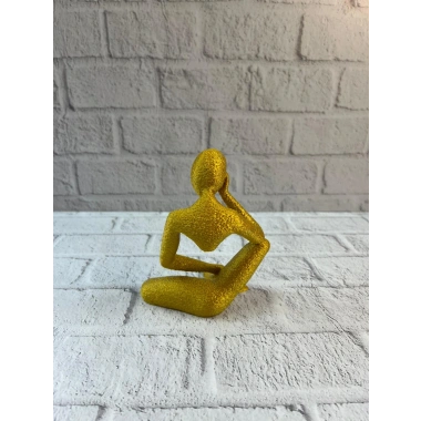 Dekoratif Sarı İnsan Figürü Modern Masa ve Raf Süsü