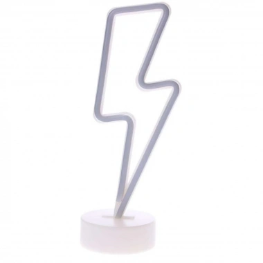 Dekoratif Şimşek Şeklinde Pilli Neon Led Lamba Süs Masa Lambası (5468)