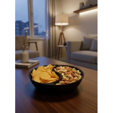 Dekoratif Siyah Çerezlik Kase 4’lü Set 3x12 cm