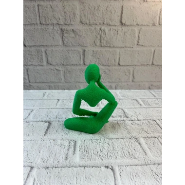 Dekoratif Yeşil İnsan Figürü Modern Masa ve Raf Süsü