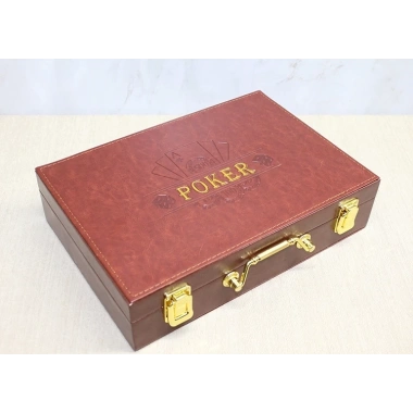 Deri Çantalı 200 Chip Ve 2 Adet İskambil Kağitına Sahip Poker Oyunu Alk4229