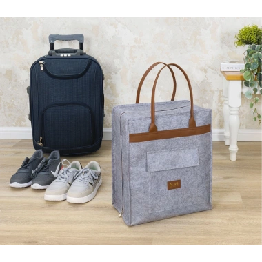 Deri Kulplu Ayakkabı Seyahat Çantası 04263