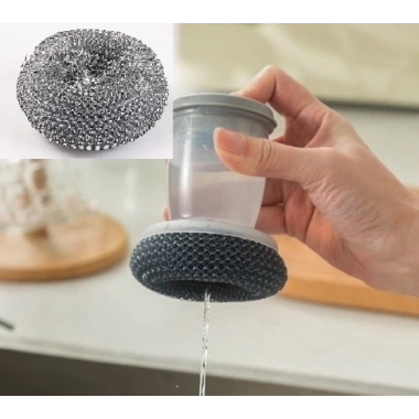 Deterjan Hazneli Telli Bulaşık Fırçası