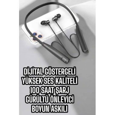 Dijital Batarya Göstergeli Bluetooth Özellikli Boyun Askılı Kulaklık