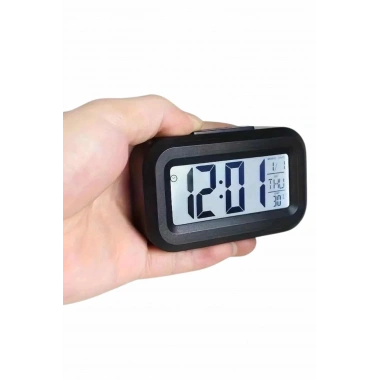 Dijital Masa Saati Termometreli Takvim Çalar Saat Led Ekran Pilli