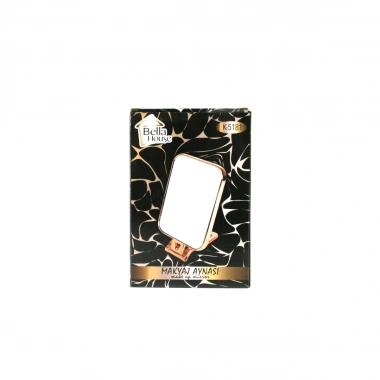DİKDÖRTGEN - BAKIR 15X11.5CM MAKYAJ AYNASI ÇİFT TARAFLI KATLANIR AYAKLI (5468)