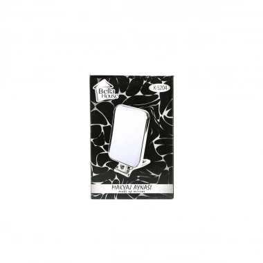 DİKDÖRTGEN - GÜMÜŞ 15X11.5CM MAKYAJ AYNASI ÇİFT TARAFLI KATLANIR AYAKLI (5468)