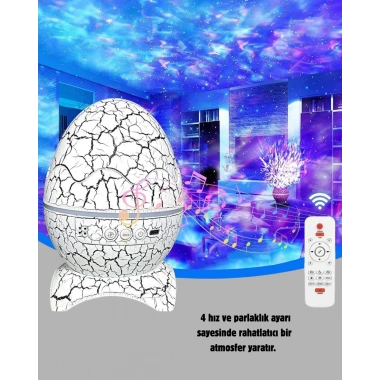 Dinozor Yumurta Gece Lambası Projektör – 14 Renk Seçeneği