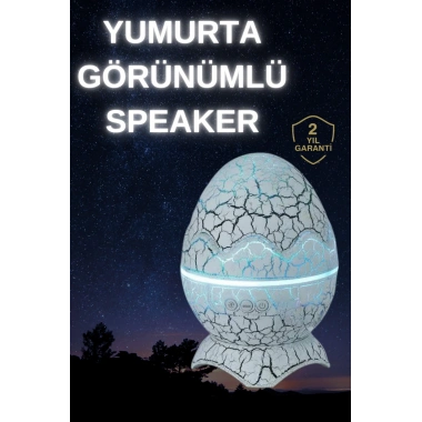 Dinozor Yumurtası Gece Masa Lambası Bluetooth Hoparlör 14 Renk Seçeneği