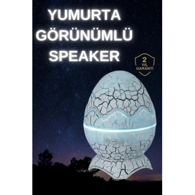 Dinozor Yumurtası Gece Masa Lambası Bluetooth Hoparlör 14 Renk Seçeneği