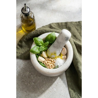 Doğal Mermer Görünümlü Havan ve Tokmak Seti (7x8 cm)