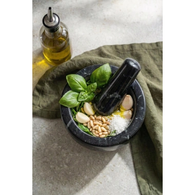Doğal Mermer Görünümlü Havan ve Tokmak Seti (7x8 cm)