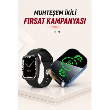 Dokunmatik Akıllı Saat Yeni Nesil Kulaklık Kampanyası ANC Özelliği Yüksek Ses Kaliteli