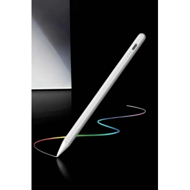 Dokunmatik Kalem Beyaz Şarjlı Yedek Uçlu Android ve İOS Uyumlu