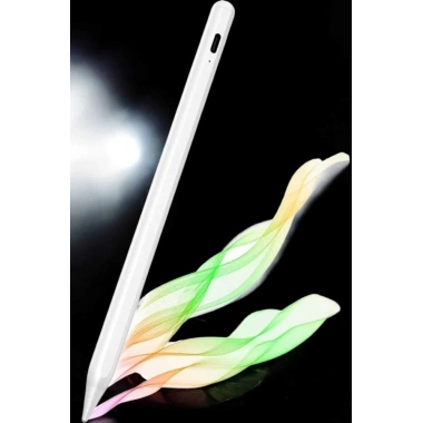 Dokunmatik Kalem Beyaz Şarjlı Yedek Uçlu Android ve İOS Uyumlu