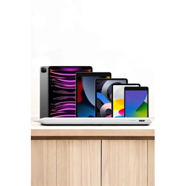 Dokunmatik Kalem Beyaz Şarjlı Yedek Uçlu Android ve İOS Uyumlu