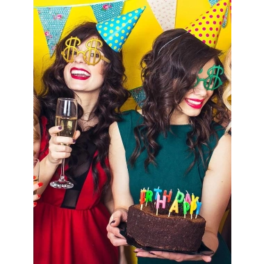 Dolar Şekilli Metalize Parti Gözlüğü 6 Adet