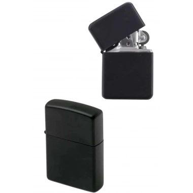 Doldurulabilir Siyah Benzinli Çakmak Metalik