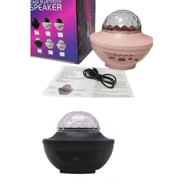 Dönen Işıklı Disko Topu Projektör Müzik Çalarlı Disco Speaker