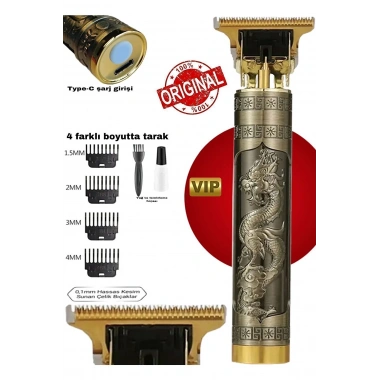 Dragon Çelik Kasa Profesyonel Saç Sakal Ense Çizim Tüm Vücut Tüyü Lazer Öncesi Tıraş Makinesi