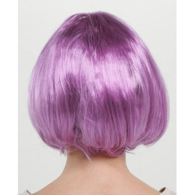 Düz Kesim Küt Parti Peruğu Rose Pembe