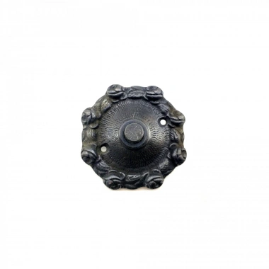 Eco Lounge Antika Tarz Dekoratif Pirinç Güllü Kapı Zili - 75mm, Oksit