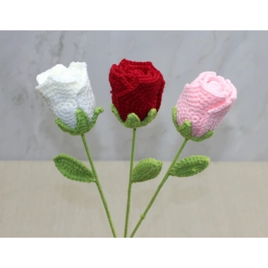 El Örgüsü Tekli Gül Gonca